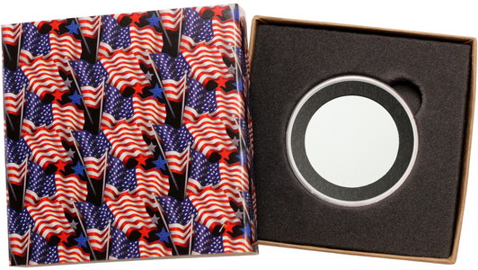 SilverTowne Natural Kraft Paper Gift Box with American Flag Pattern Box Sleeve